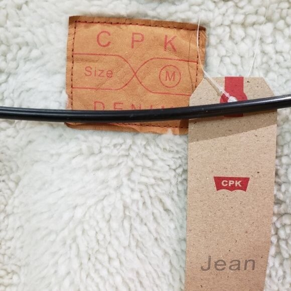 CPK denim sherpa lined, insulated trucker jacket, dark blue, size L - Picture 5 of 8